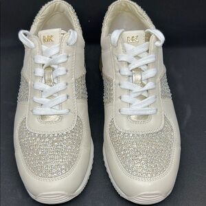 Padded Michael Kors Women's Cream and Gold Sneakers